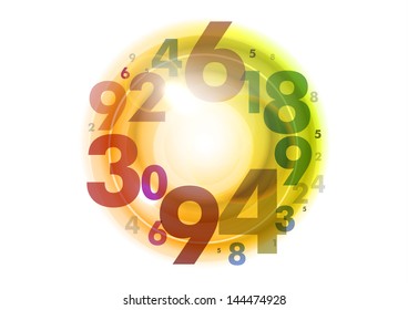 yellow circles of color numbers