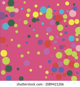 Yellow Circles Colorful Polka Dots Mess Game Textile. Green Indigo Rainbow Play Pink Design Pic. Multicolor Blue Pastel Turquoise Purple Wallpaper. Dark Red Kids Color Children Pattern.