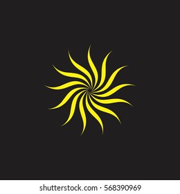 yellow Circles in curves art logo symbol vector