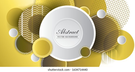 Yellow circles modern abstract composition. Geometric background