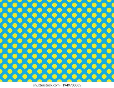 Yellow circles on a blue background.... Seamless texture. For gift paper and fabrics.
