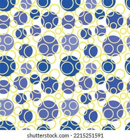 Yellow circles on a blue pattern background