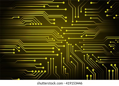 Yellow Circuit board background, PC computer