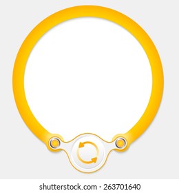 Yellow circular frame for your text and arrows