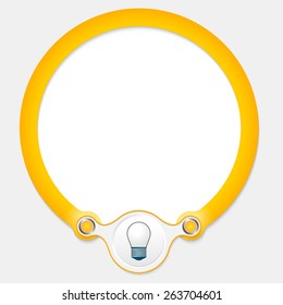 Yellow circular frame for your text and bulb
