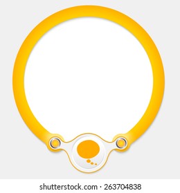 Yellow circular frame for your text and speech bubble