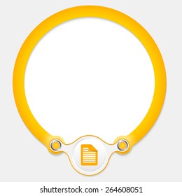 Yellow circular frame for your text and document icon