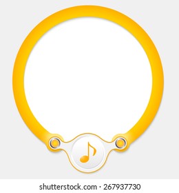 Yellow circular frame for your text and music icon