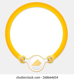 Yellow circular frame for your text and envelope