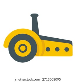Yellow circular saw hand tool carpenter tool flat color vector illustration template design