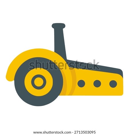 Yellow circular saw hand tool carpenter tool flat color vector illustration template design
