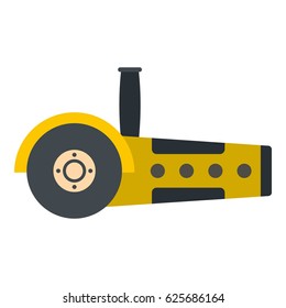 Yellow circular saw icon flat isolated on white background vector illustration