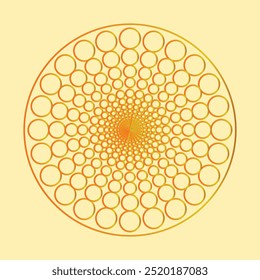 a yellow circular shape with intricate patterns and designs an art piece showcases a visually appealing pattern within the circle vibrant yellow color  concept illustration.