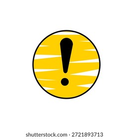 Señal de advertencia circular amarilla con signo de exclamación negro. Fondo Abstractas con líneas Horizontales. Atención, precaución, alerta, peligro, peligro. Diseño sencillo, limpio y moderno.