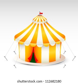 Yellow circus tent vector illustration