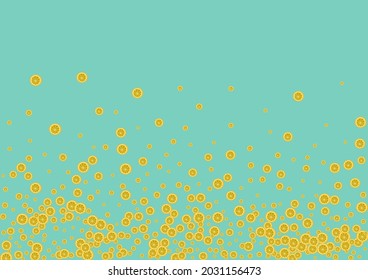 Yellow Citrus Background Green Vector. Dessert Decoration. Sunny Lemon Tiled. Decor Sunny Pattern.