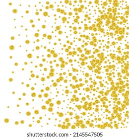 Yellow Citrus Background White Vector. Citrus Falling Set. Green Print Lemon. Juicy Decor Pattern.