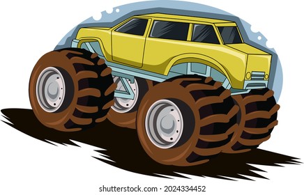 the yellow classic big monster truck