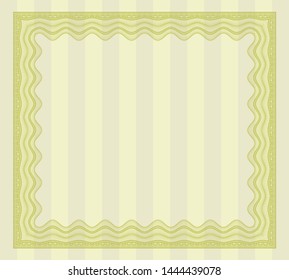 Yellow Classic Certificate template. Easy to print. Elegant design. Detailed. 