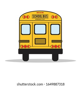 Autobús escolar clásico amarillo.Educación mundial.Vista lateral.Autobús escolar vectorial