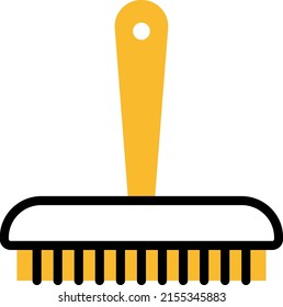 Pincel de limpieza amarillo, ilustración, vector sobre fondo blanco.