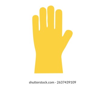 Yellow cleaning glove icon on isolated white background, graphic illustration. concept of household cleaning, sanitation, cleaning supplies, hygiene, design element.