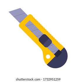 yellow clerical cutter on a white background. flat vector illustration.