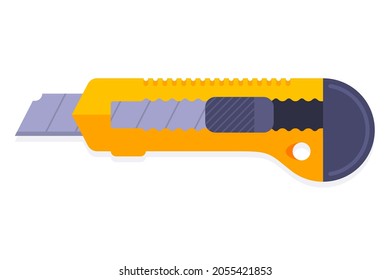 yellow clerical cutter on a white background. flat vector illustration.