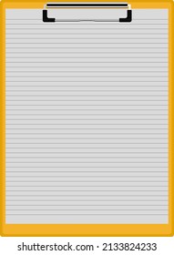 Yellow clipboard, illustration, vector on a white background.