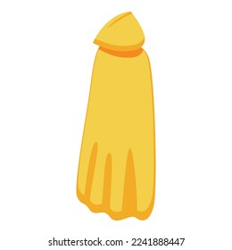 Yellow cloak icon isometric vector. Vampire cape. Cloth robe