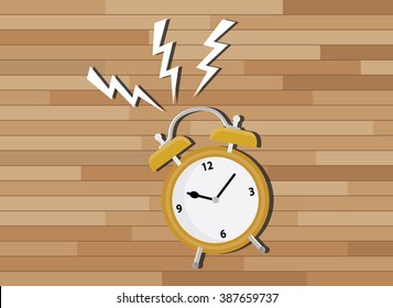 yellow clock deadline with wood background