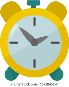 Yellow clock, illustration, vector on white background