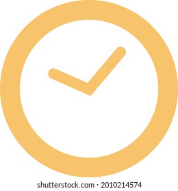 Yellow clock, illustration, vector on a white background.