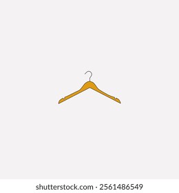 Yellow clothes hanger icon, fashion, trend