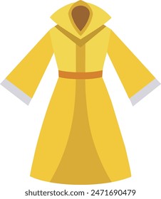 The yellow clothes of the midday medieval magician wizard