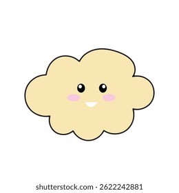yellow cloud character design element stock