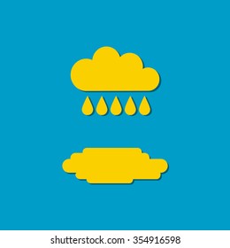 yellow cloud icon rain