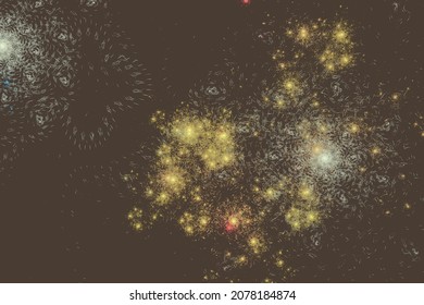 Yellow clouds of dust on a black background. Abstract vector illustration.