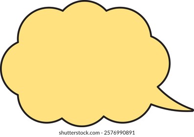 Yellow cloudy speech bubble illustration