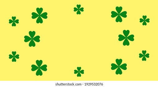 Yellow clover leaf pattern background design. clover leaf icon design.