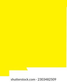 YELLOW CMYK color detailed flat map of the federal state of NEW MEXICO, UNITED STATES OF AMERICA on transparent background