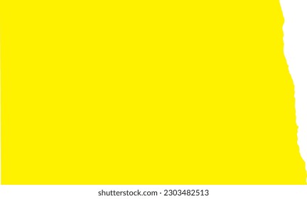 YELLOW CMYK color detailed flat map of the federal state of NORTH DAKOTA, UNITED STATES OF AMERICA on transparent background