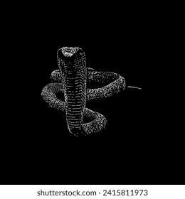 yellow cobra hand drawing vector isolated on black background.