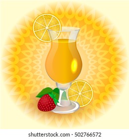Yellow cocktail vector