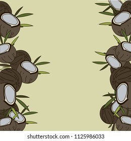 Yellow and coconut Vector Repeat. Great for fabric, packaging, wallpaper, invitations.Summer pattern