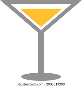 Yellow coctail, illustration, vector on a white background.