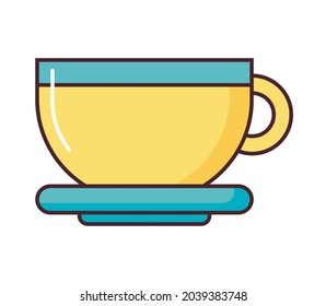 yellow coffee cup over white