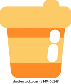 Café amarillo para ir, ilustración, vector sobre un fondo blanco.