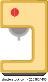 Cafetera amarilla, ilustración, vector sobre fondo blanco.