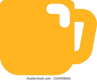 Yellow coffee mug, illustration, vector on a white background.
